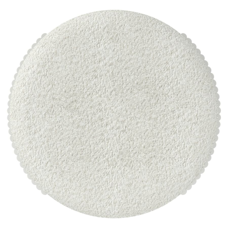 Kiraz Ivory & White Round Ottoman - Image 4
