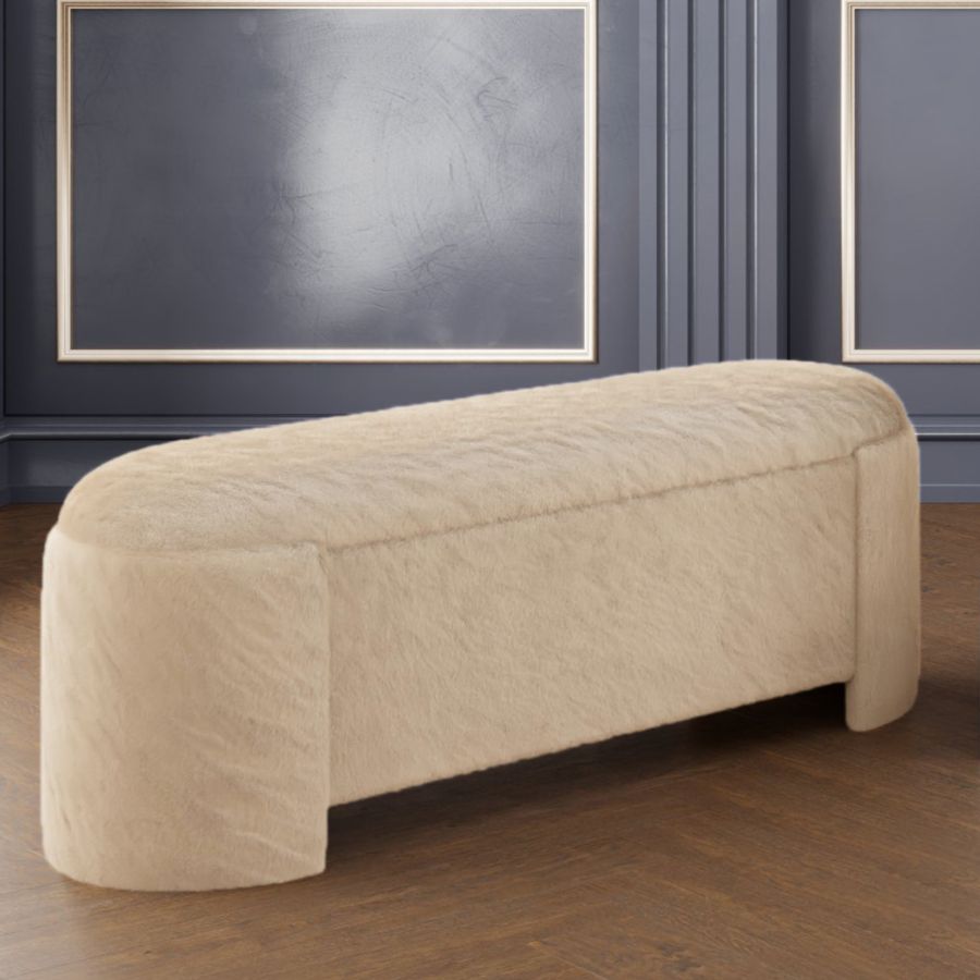 Selene Storage Ottoman in Dark Beige - Image 2