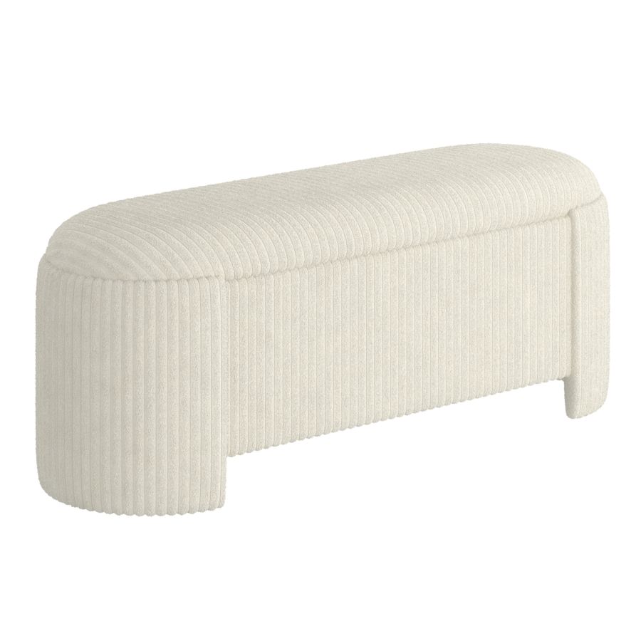 Cybil Storage Ottoman in Ivory - Image 8