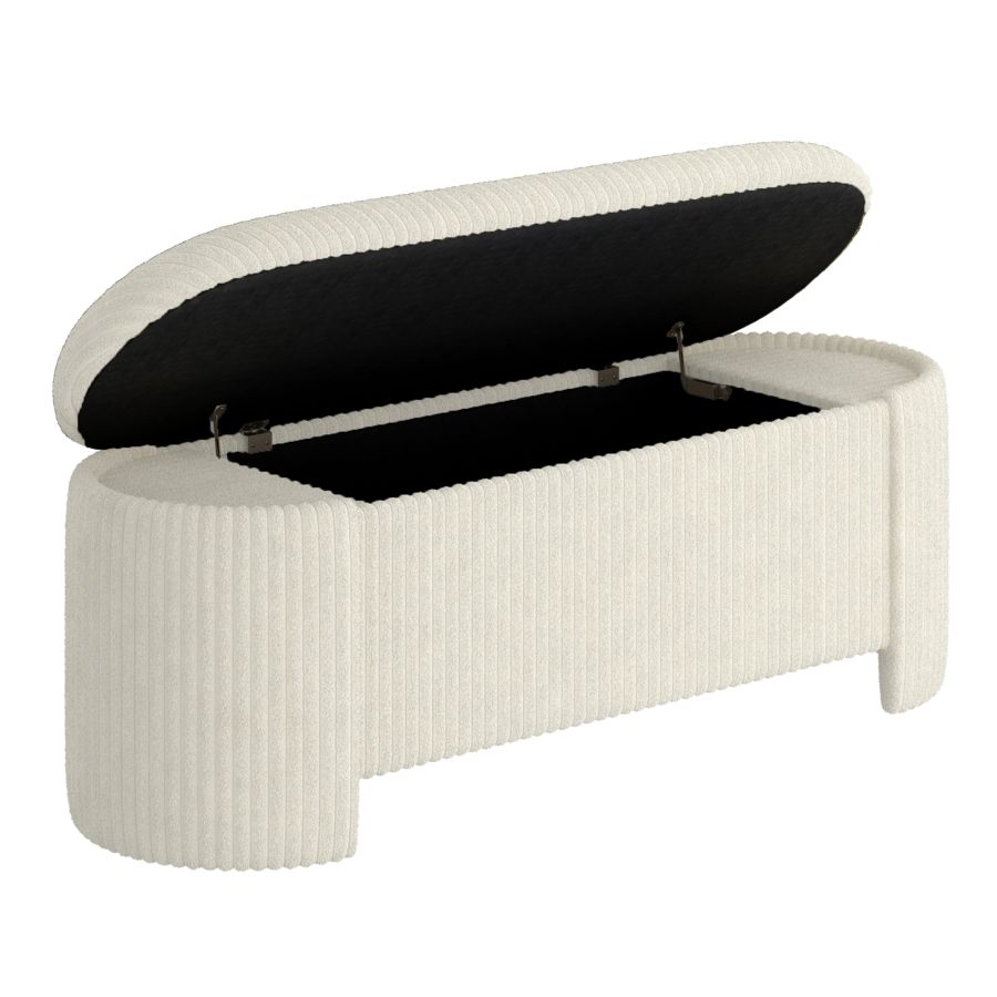 Cybil Storage Ottoman in Ivory - Image 7