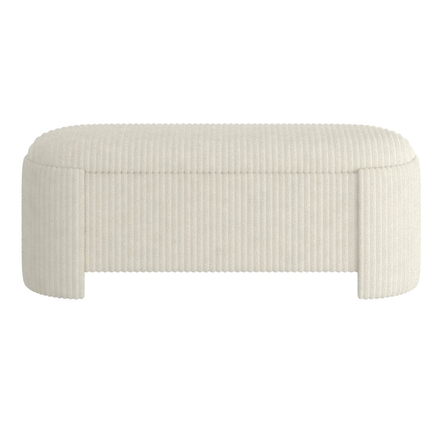 Cybil Storage Ottoman in Ivory - Image 5