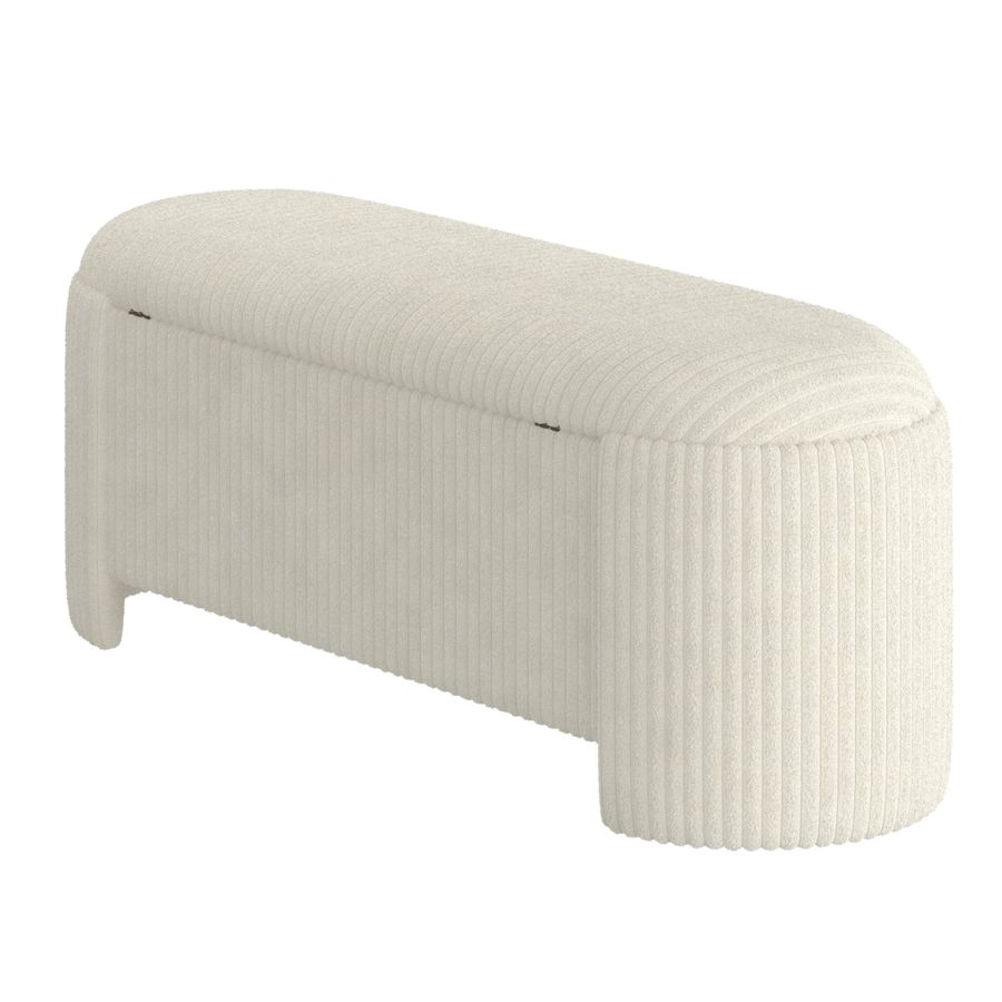 Cybil Storage Ottoman in Ivory - Image 4