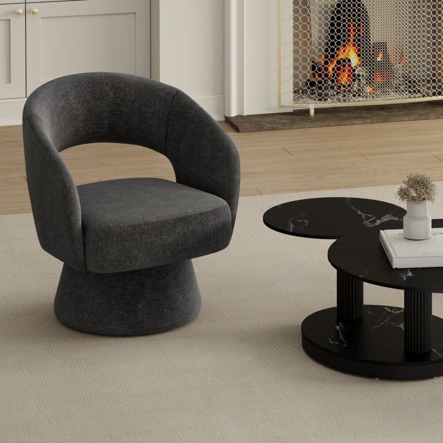 Santo Accent Chair in Charcoal - Image 2
