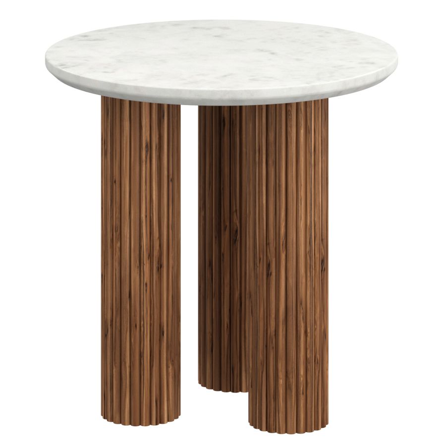 Jilsa Modern Accent Table in Walnut & White - Image 8