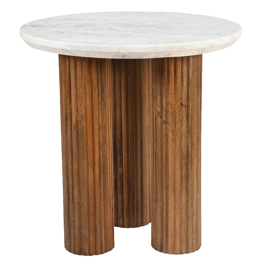 Jilsa Modern Accent Table in Walnut & White - Image 6