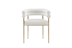 DINING CHAIR SET OF 2 - CREAM/GOLD