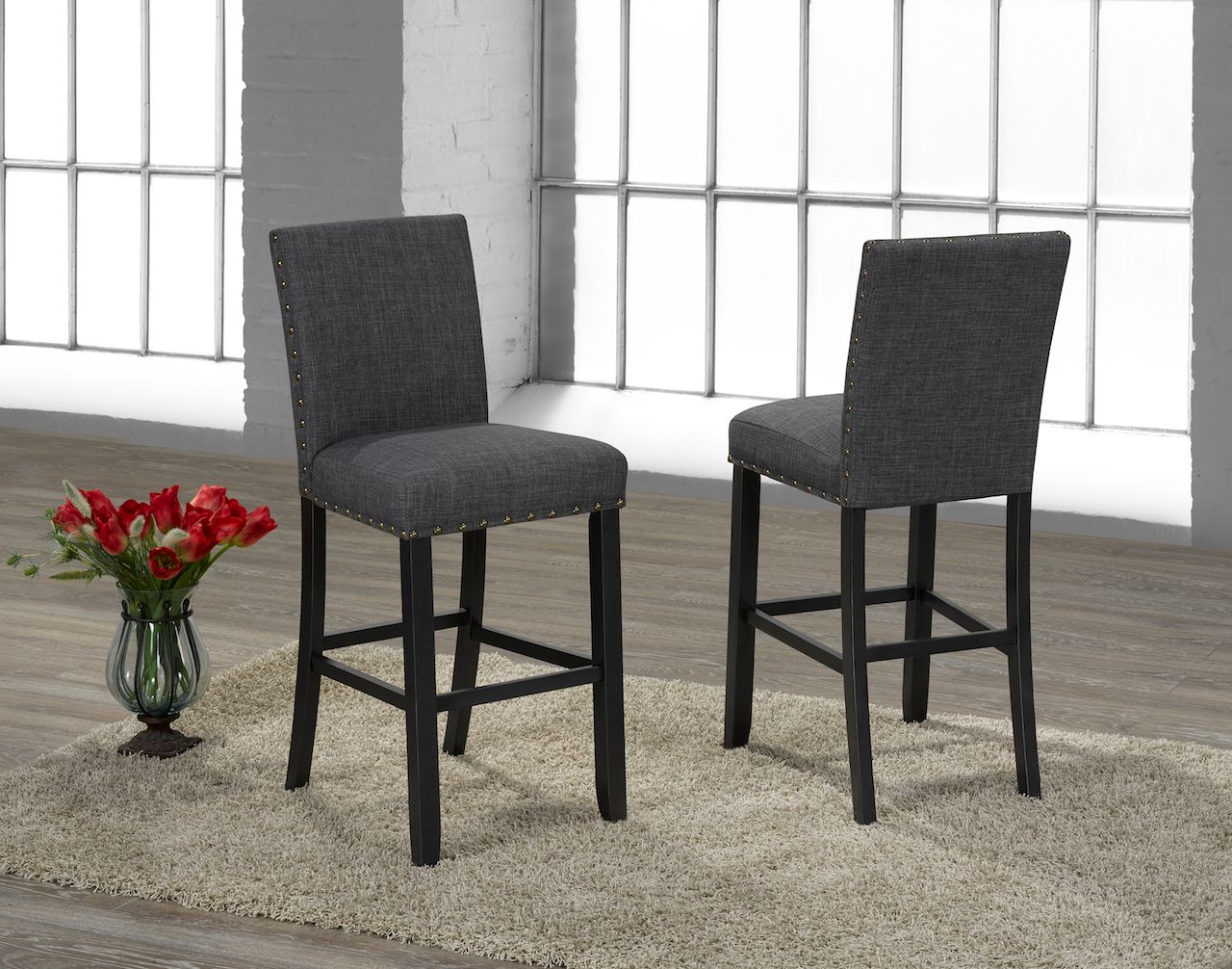 29'' Bar Stool - Grey ( set of 2 )