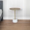ACCENT TABLE - WHITE/GOLD