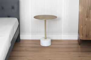 ACCENT TABLE - WHITE/GOLD