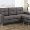 Dark Grey Sectional Sofa with Chrome Legs