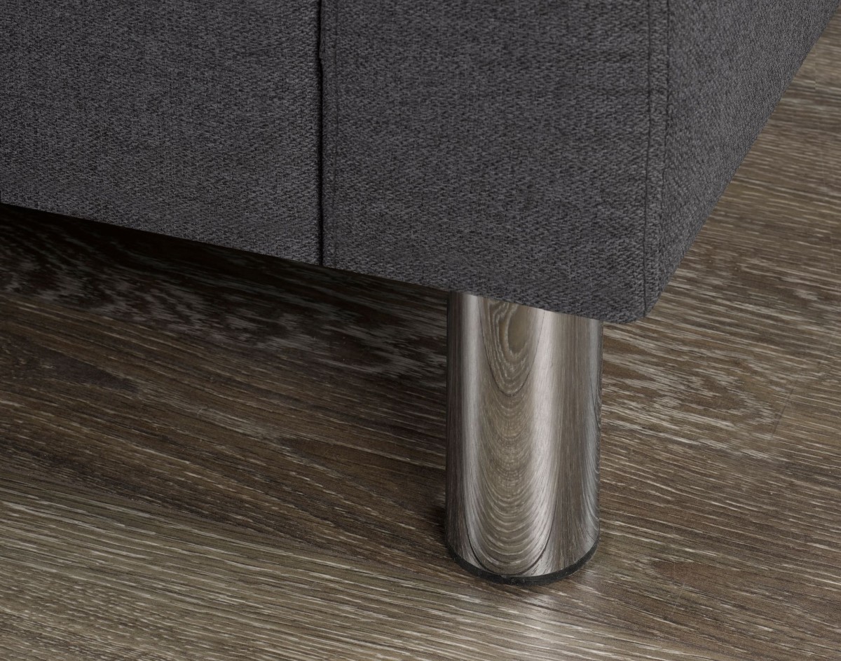 Dark Grey Sectional Sofa with Chrome Legs - Image 3