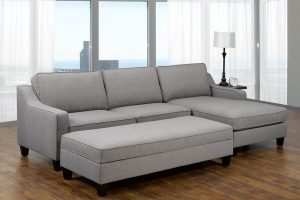 Alternative view of RHF Sectional & Ottoman in Grey