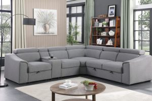 Alternative view of RHF Sectional Sofa Bed - Grey