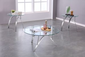 Alternative view of 3-PIECE COFFEE TABLE SET - SILVER