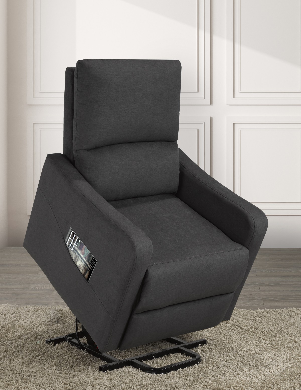 RECLINER LIFT CHAIR, DARK GREY - Image 2