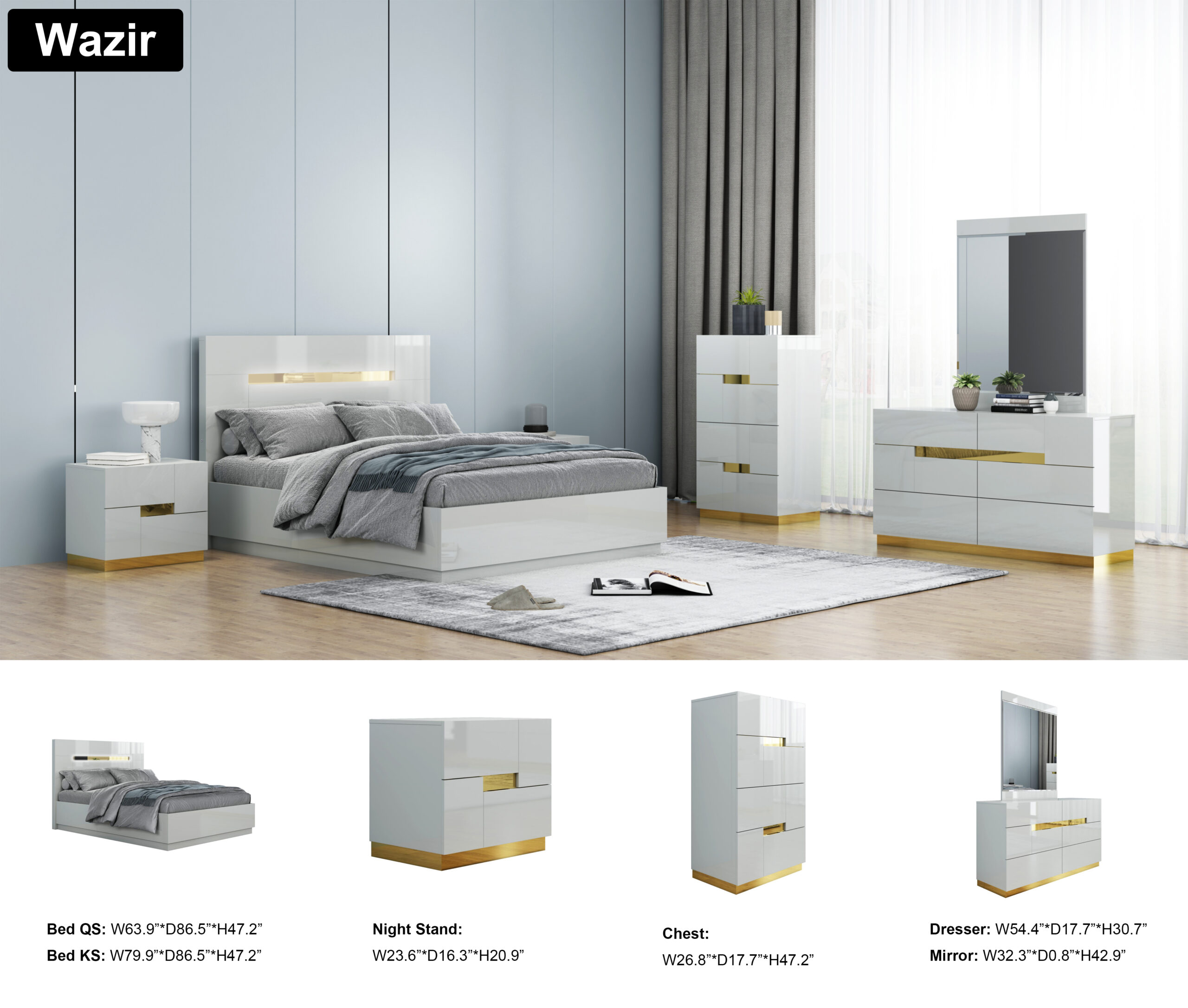 Wazir Bedroom Set