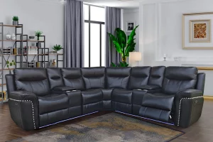 Alternative view of POWER RECLINER SECTIONAL- BLACK