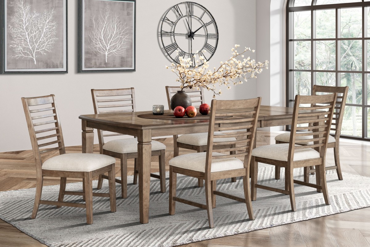 7-PIECE DINING SET - WALNUT - Image 2