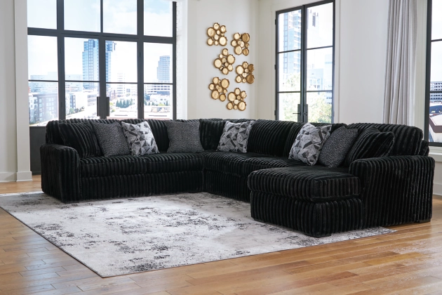 Midnight-Madness 4-Piece Sectional Onyx - Image 7