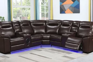 RECLINER-SECTIONAL- BROWN