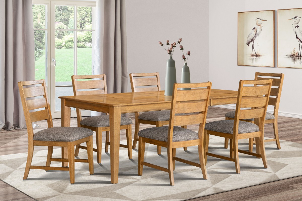 7-PIECE DINING SET - OAK - Image 2