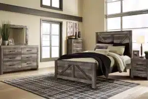 Alternative view of Wynnlow Queen Crossbuck Panel Bedroom Set