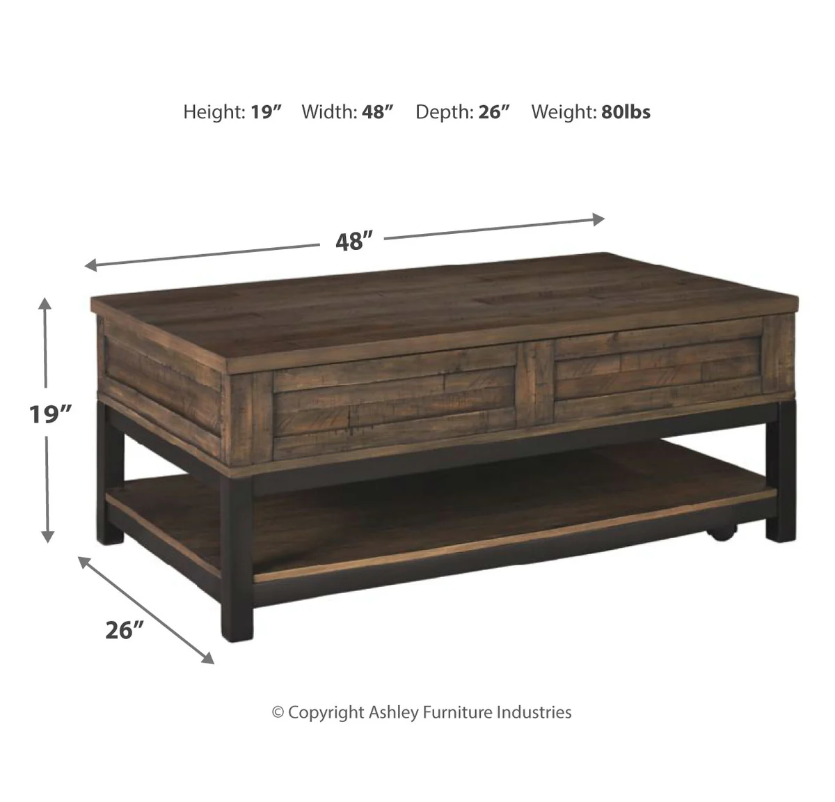Johurst Coffee Table with Lift Top - Image 7